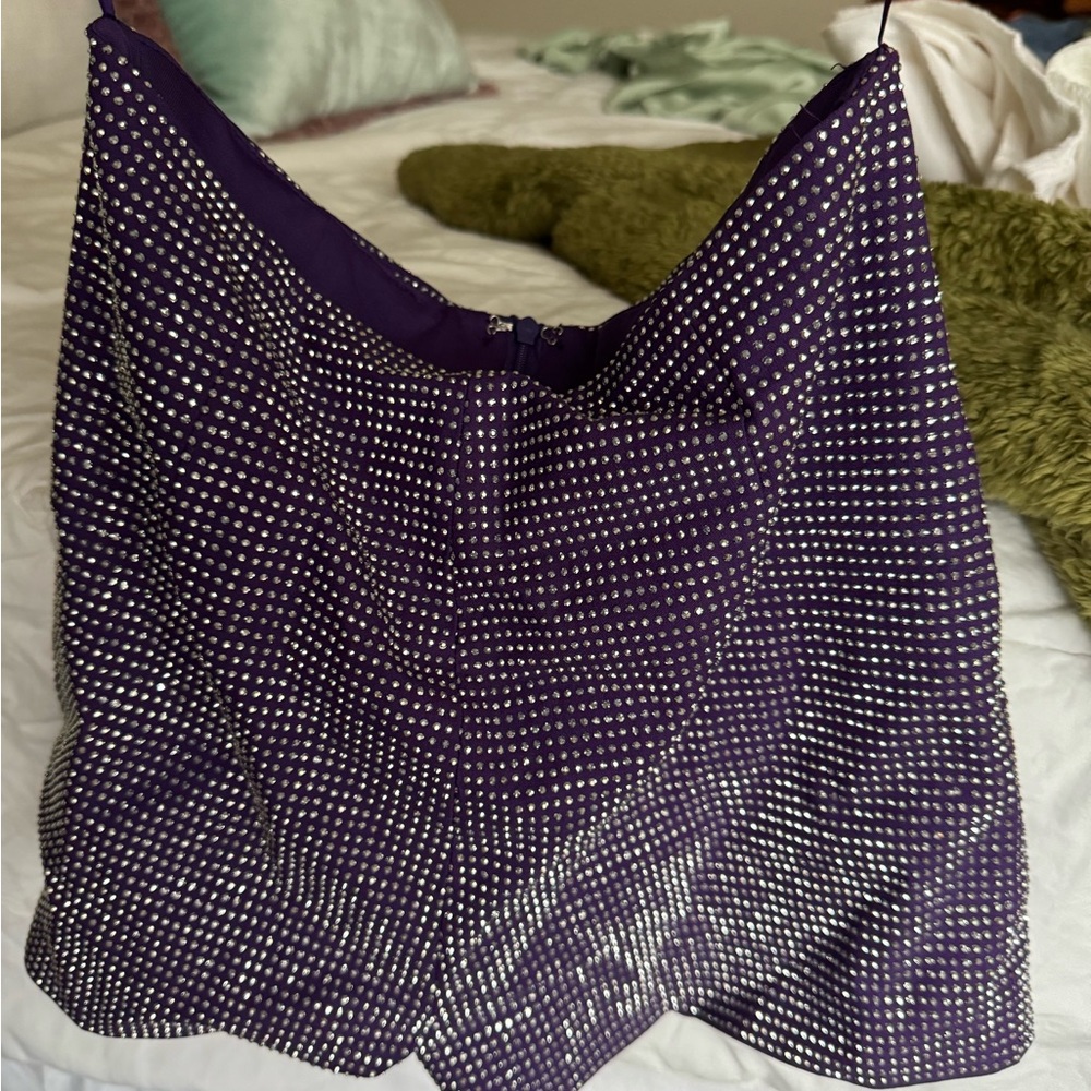 Cloud Ten Purple Booty Shorts with Silver Accents